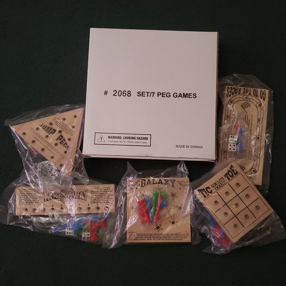 Set of 5 Peg Games - New